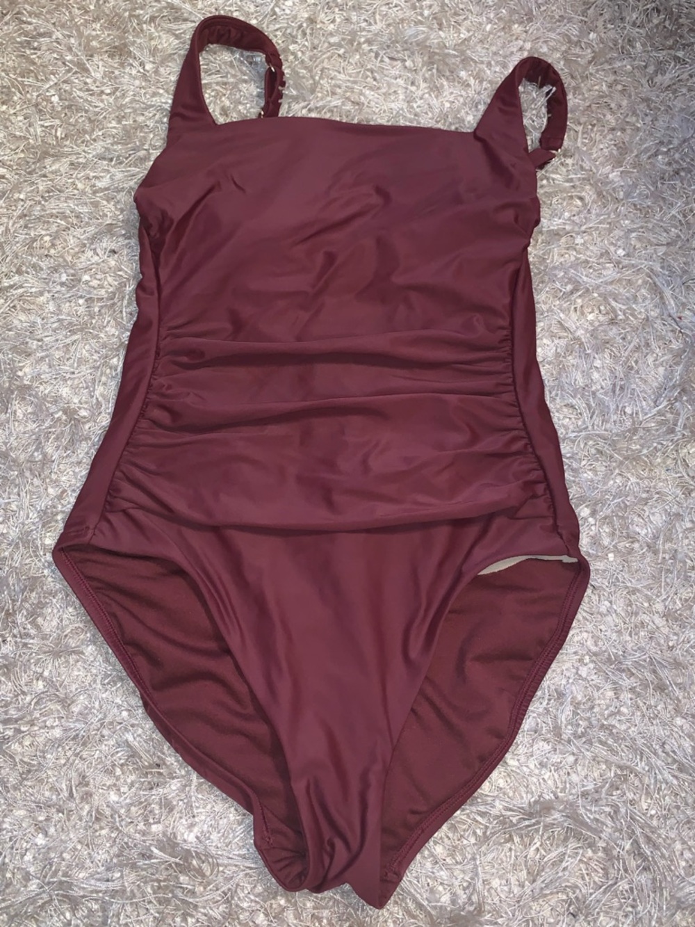 Shade & Shore Wine Red One-Piece Swimsuit size M(8-10) NWT